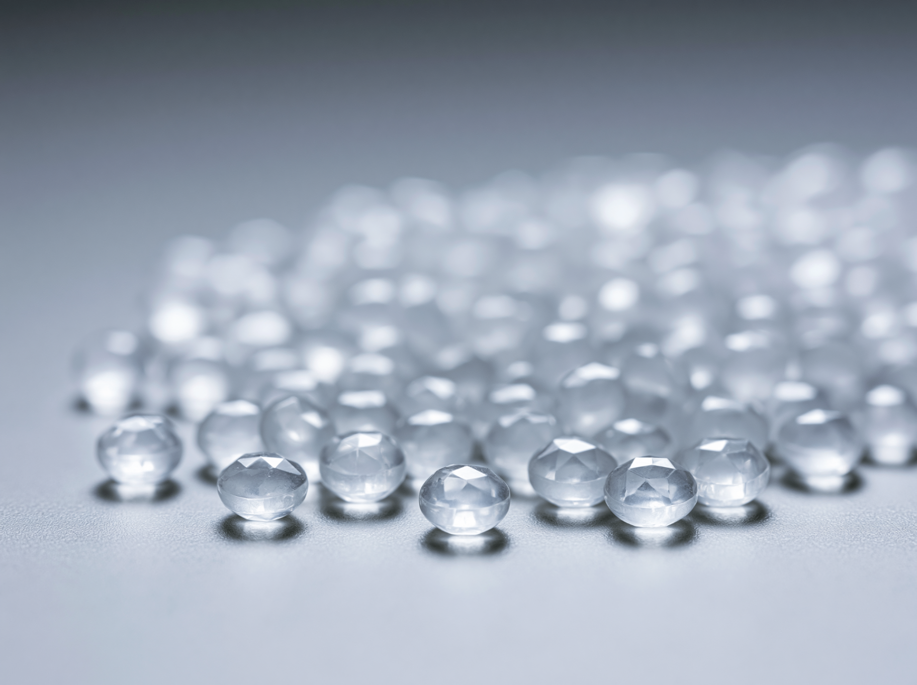 Clear adhesive polymer beads